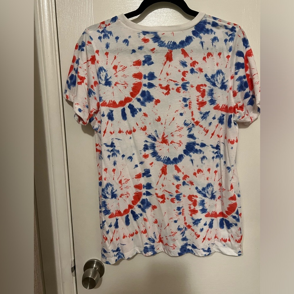 Women's USA Short Sleeve Graphic T-Shirt - White Tie-Dye L - Picture 3 of 5
